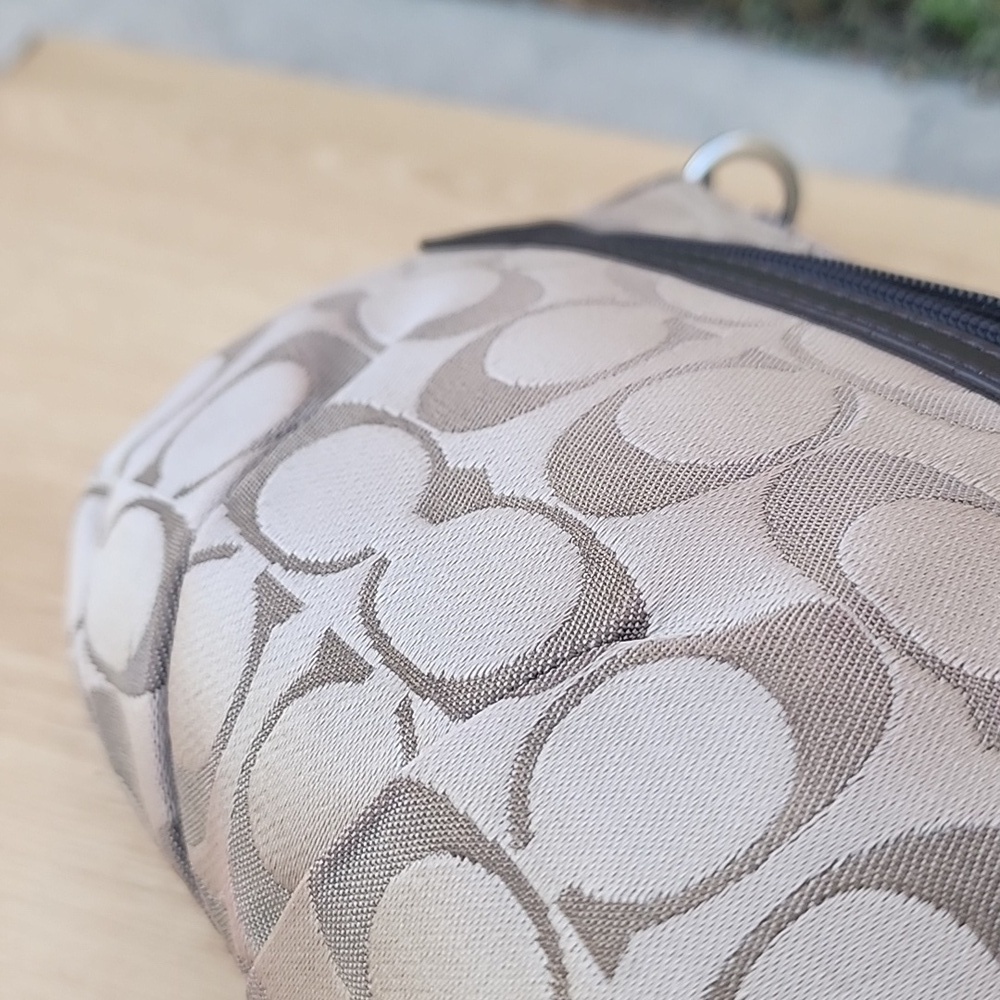 Coach Khaki Signature Sateen w/Front Pocket Top Zip Crossbody Bag - Picture 15 of 15